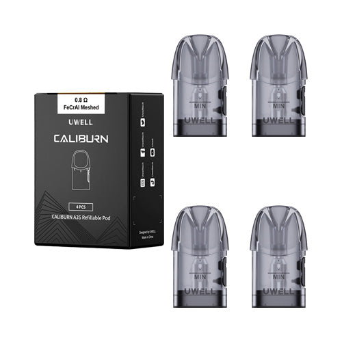 Uwell Caliburn A3 Replacement Pods 0.8ohm Side Filling | VapourOxide Australia