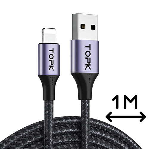 AN10 Lightning Charge n Sync iPhone Cable 1m | TOPK | Batteries and Chargers | VapourOxide Australia