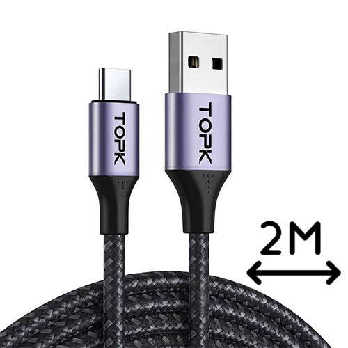 AN10 Type-C Charge n Sync Cable 2m | TOPK | Batteries and Chargers | VapourOxide Australia