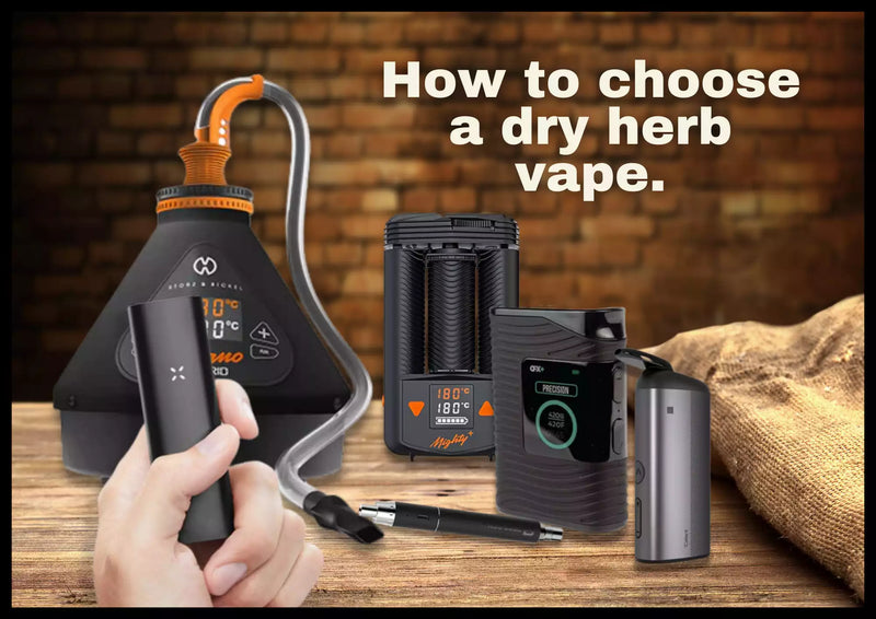 A collection of different types of dry herb and concentrate vaporizers.