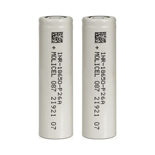 2 x Molicel P26A - 2600mAh 25A - 18650 Battery - Vape Batteries and Chargers