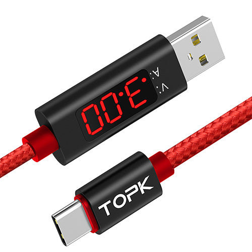 LCD Display Type-C USB Cable | TOPK | VapourOxide Australia