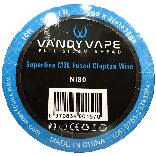 Superfine MTL Fused Clapton Vape Wire Ni80 | Vandy Vape | VapourOxide Australia
