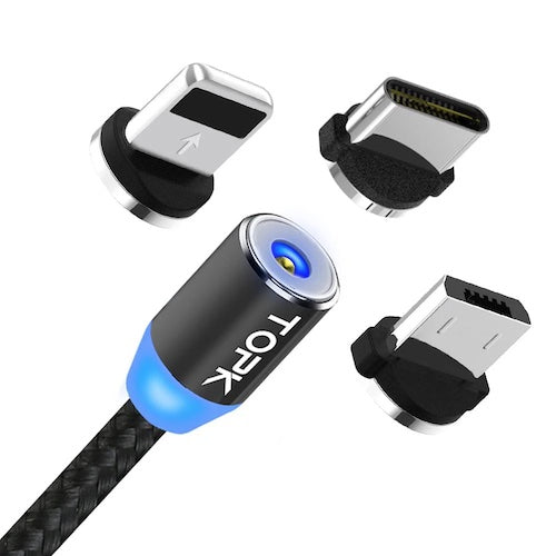 Micro USB/Type C/iPhone Magnetic Vape Charge Cable | TOPK | VapourOxide Australia